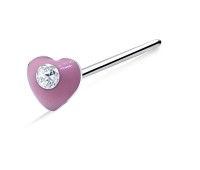 Pink Heart Straight Nose Stud NSKA-784 